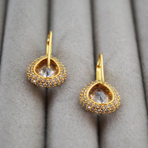 Kate Spade New York Cubic Zirconia Pavé Halo Drop Earrings - Picture 3 of 8